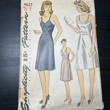 Vintage 1940s Simplicity 4627 Maternity Shaped Seam Slip Sewing Pattern 18 USED picture