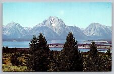 Postcard Mount Moran Jackson Lake Signal Mountain Grand Teton National Park WY picture
