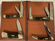 Case XX Set of 6 Rare Hunter Green yr 2000 millennial knives. W/ original boxes picture