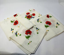 Cloth Napkins 4 Colorful Flowers VTG Read picture