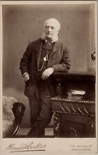 Antique Cabinet Card Photo Distinguished Gentleman Portrait Manchester UK 1870s picture