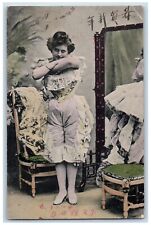 Tacoma Washington WA Postcard Pretty Woman Curly Hair Mirror 1907 Posted Antique picture