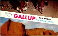 Gallup New Mexico Route 66 Navajo Sand Painting Greetings from Teich Postcard picture