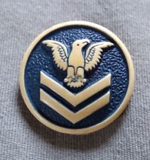 Vintage Buffed Plastic Patriotic US Navy Inspired Homefront Button. picture