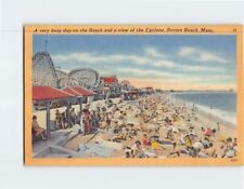 Postcard Beach Scene Revere Beach Massachusetts USA picture