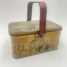 Vintage/Antique Animal Circus Tin Litho/Lunch Box hinged with Handle The Big Top picture