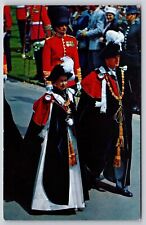 Famous~HM Queen Elizabeth II HRH Prince Phillip Garter Ceremony~Vintage Postcard picture