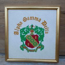 Vintage Alpha Gamma Delta Cross Stitch Crest picture