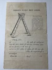 antique 1860 Production Rights ALDRICH’S PATENT FRUIT LADDER Nayasett Co Mass picture