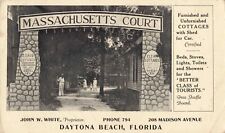 Massachusetts Court Cottages Daytona Beach Florida FL 1933 Postcard picture