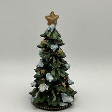 Vintage Resin Small Christmas Tree Snow Tipped Branches 11” picture