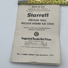 Vintage Mar 1955 Starrett Precision Tools Precision Ground Flat Stock Price Book picture