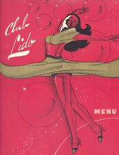 1948 Original Menu CLUB LIDO Restaurant picture