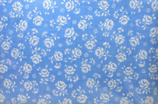New Vintage Durable Press Percale SMALL PRINT FLORAL Blue KING Pillowcases picture