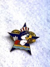 1984 Los Angeles Olympics. Sam the Eagle, Sailing Boating USA Flag Lapel Hat Pin picture