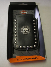 Harley-Davidson Gadget Pouch W/Willy G By FoneGear, Black Leather, 4.5
