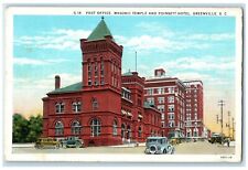 c1940 Post Office Masonic Temple Poinsett Greenville South Carolina SC Postcard picture