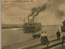 C. 1909 S.S. St. Paul Steamship Landing at Winona, Minnesota Vintage Postcard picture