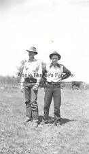Cowboys in Field Hereford Cow 1930's-1950's Western Wear TX Vintage Found Photo picture