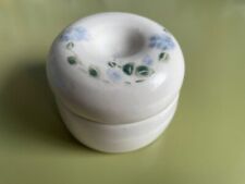 Handmade & Hand Painted Ceramic Trinket Box. White. Floral. Excellent Condition. picture