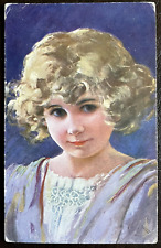 Postcard Portrait of Young Girl K.V. Muttich Vintage picture