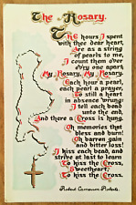 c1910 THE ROSARY POEM by ROBERT CAMERON ROGERS ~ RELIGIOUS POSTCARD ~ Unposted picture