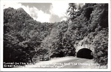 Postcard TN Great Smoky Mountain - RPPC Tunnel Newfound Gap Highway picture