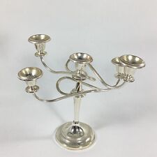 Rare Candelabra 5 Twisted Arm Candle Silver Plated on Zinc Made in England picture