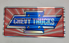 Novelty Chevy Trucks Plate 1980s Vintage Souvenir Automobile Aluminum picture