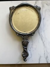 Antique Hand Mirror Victor Silver Cupid High Relief Bow Arrow Art Nouveau 1904 picture