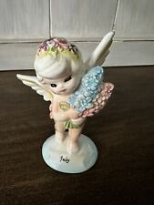 Vintage Rare Enesco Birthday Month July Angel Perfect Condition 1960's 4