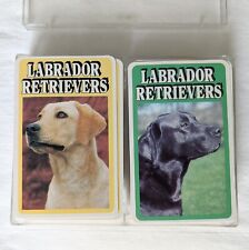 Labrador Retrievers Playing Cards Labs Black Yellow Dogs Pets Set of 2 Vtg 1988 picture