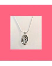 St Francis Necklace 18 inch plated Sterling Silver Italian Saint Charity picture