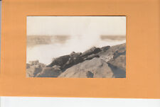 Vintage Boothbay Harbor Maine rppc photo postcard of shore & waves 1918 , as-is picture