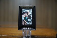 QUEEN OF SPADES PLAYING CARD SEXY PINUP BLACK MATTE ZIPPO LIGHTER MINT IN BOX picture