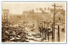 c1910's Great Fire Railroad Station Company Colon Panama RPPC Photo Postcard picture