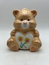 Vtg Ceramic Art Pottery Friendship Care Bear Piggy Bank Hand Painted 1984 picture