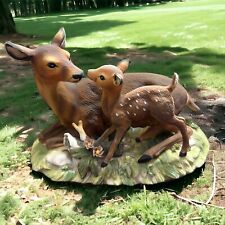 Masterpiece Porcelain HOMCO “By Mother’s Side” DOE & FAWN DEER FIGURINE Home Int picture