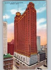c1937 Union Guardian Building Detroit Michigan MI Linen Postcard picture