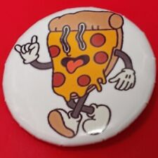 1 Inch White Pizza Slice Round Pinback Button picture