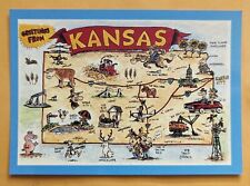 Postcard KS: Kansas State Map picture