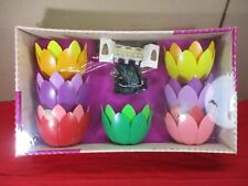 NOS NIB Vtg NOMA Patio ‘N Party 7 Piece Colorful Petal String Lites Tulip picture