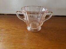 Vintage Pink Depression Glass Sugar Bowl with Two Handles picture