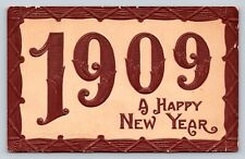 c1909 A Happy New Year Embossed ANTIQUE Postcard 0955 picture