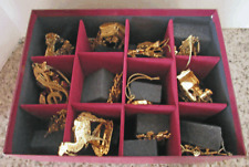 Danbury Mint Gold Christmas Ornaments In Box Complete Set of 12 picture