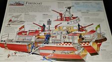 FIREFIGHTING ~ FireBoat Ship Boat Illustrated Collectible Print ~ LOOK INSIDE picture