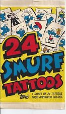VINTAGE UNOPENED PACK SHEET OF 24 SMURF TATTOOS picture