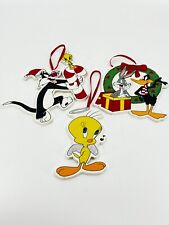 3 Vintage Looney Tunes Ornaments Wooden 1996 Kurt Adler picture