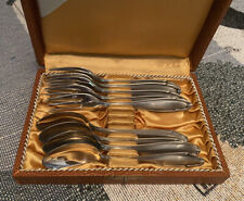SET 9 PIECES  OF VINTAGE MCM MANGASIL STAINLESS STEEL DESSERT FLATWARE VFC picture