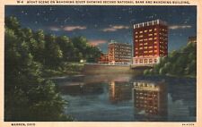 Postcard OH Warren Mahoning River 2nd National Bank 1939 Linen Vintage PC H9202 picture